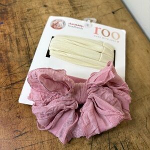 Roo 0-3 years Baby Headbands Pink & Cream Hair Accessories NIP